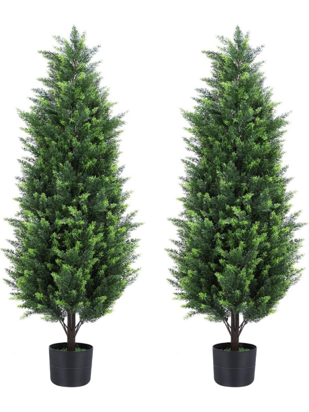 Set of 2 UV Resistant 4FT Artificial Cedar Topiary Trees for Indoor/Outdoor